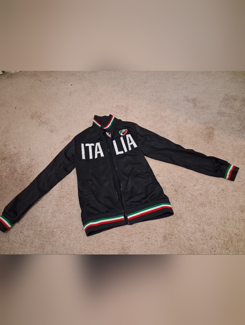 The Limited Black Italia Track Jacket Size Small Awith Green-Red-White Trim